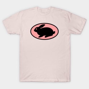 black print rabbit pink T-Shirt